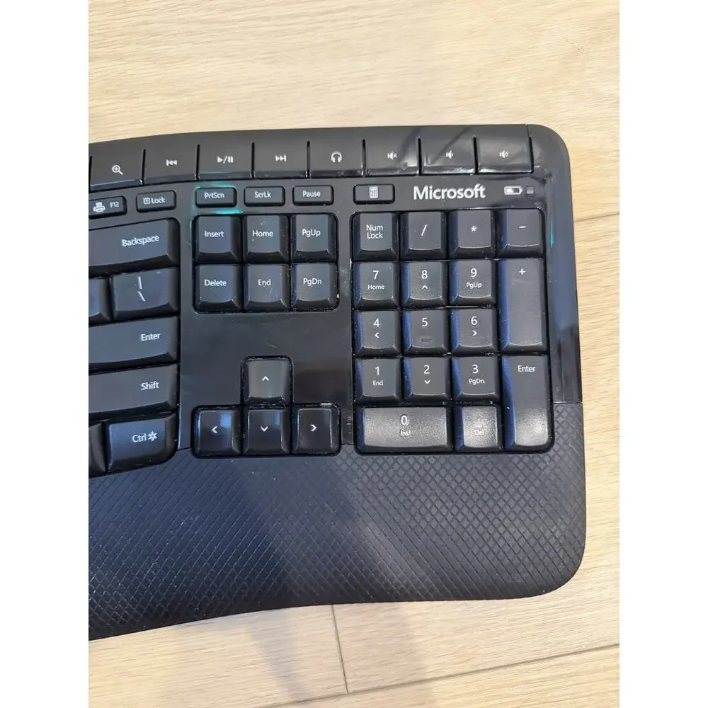 Microsoft Wireless Comfort Keyboard 5050 #1728 NO RECEIVER/DONGLE Ergonomic